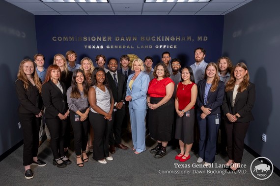 Commissioner Dawn Buckingham with the GLO's 2025 Summer Interns