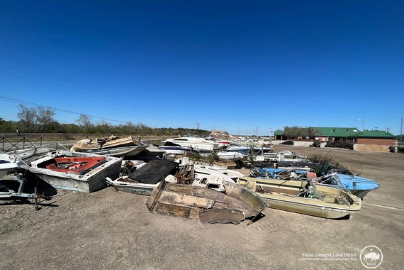 Relinquished boats at the Brazoria County Vessel-Turn-In Program.