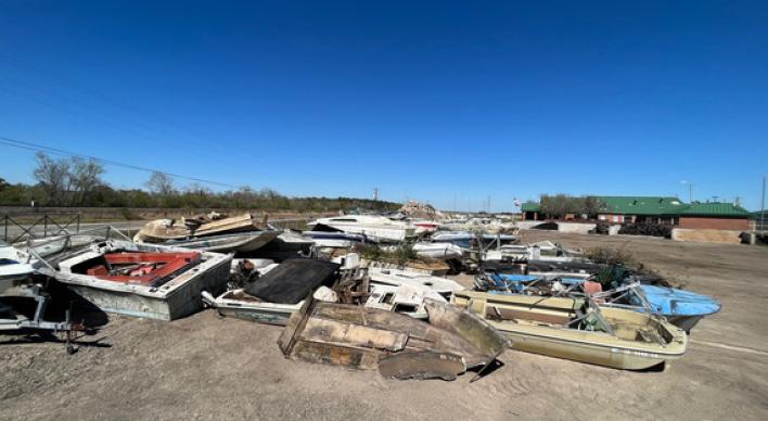 Relinquished boats at the Brazoria County Vessel-Turn-In Program.