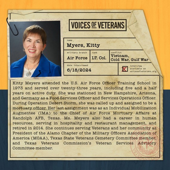 Voices of Veterans: Lt. Col. Kitty Meyers - United States Air Force - Profile
