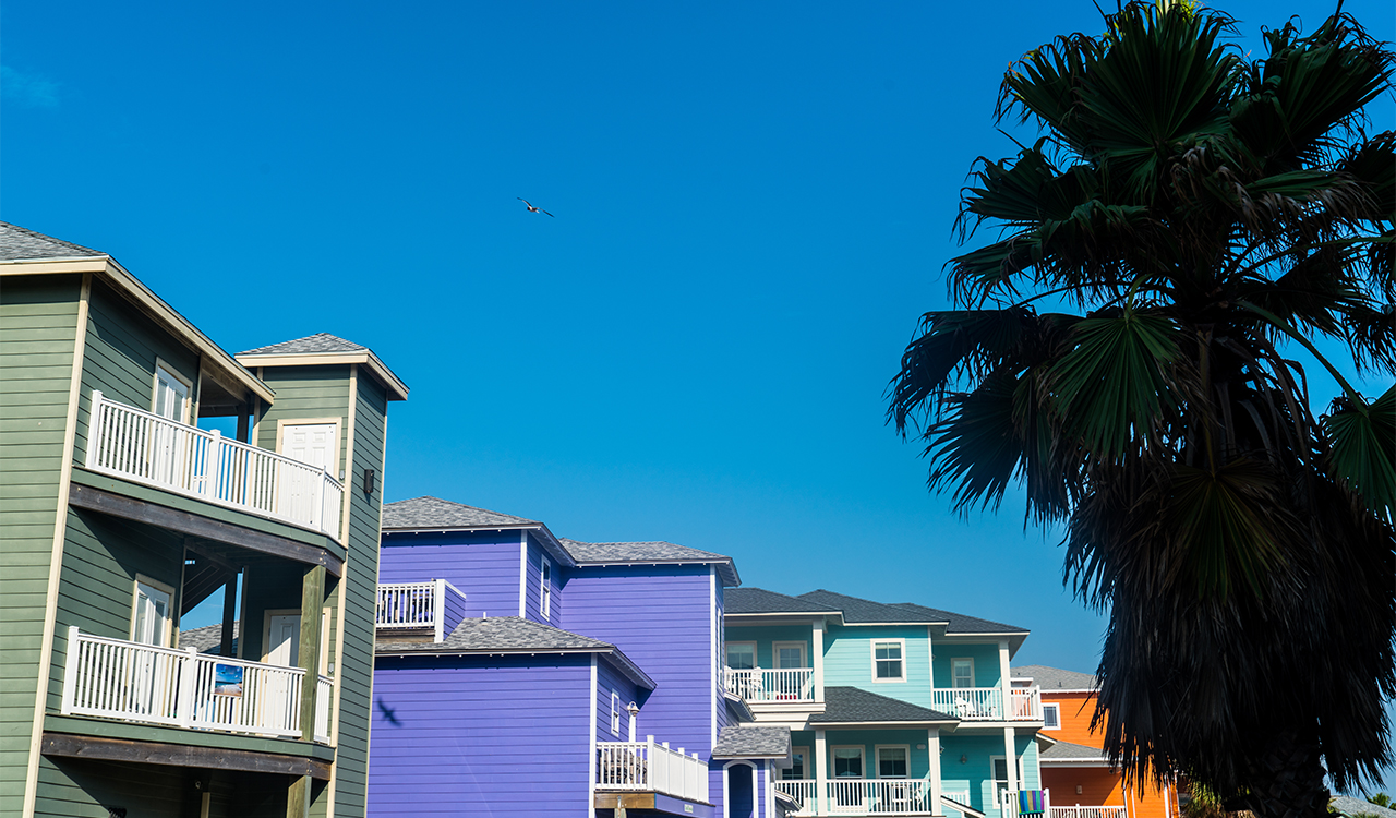 Beach homes on the Texas coast