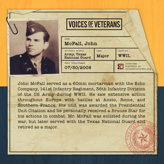 Voices of Veterans: Major John McFall Shares His Story of Service in the U.S. Army and the Texas National Guard - Profile
