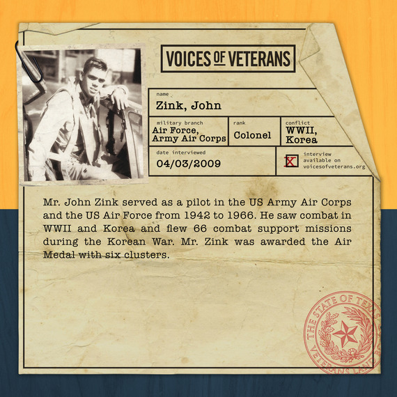 Voices of Veterans: Col. John Zink - Air Force and Army Air Corps - Profile
