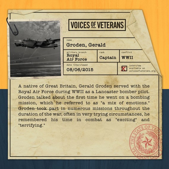 Voices of Veterans: Capt. Gerald Groden served with the Royal Air Force During WWII as a Lancaster Bomber Pilot