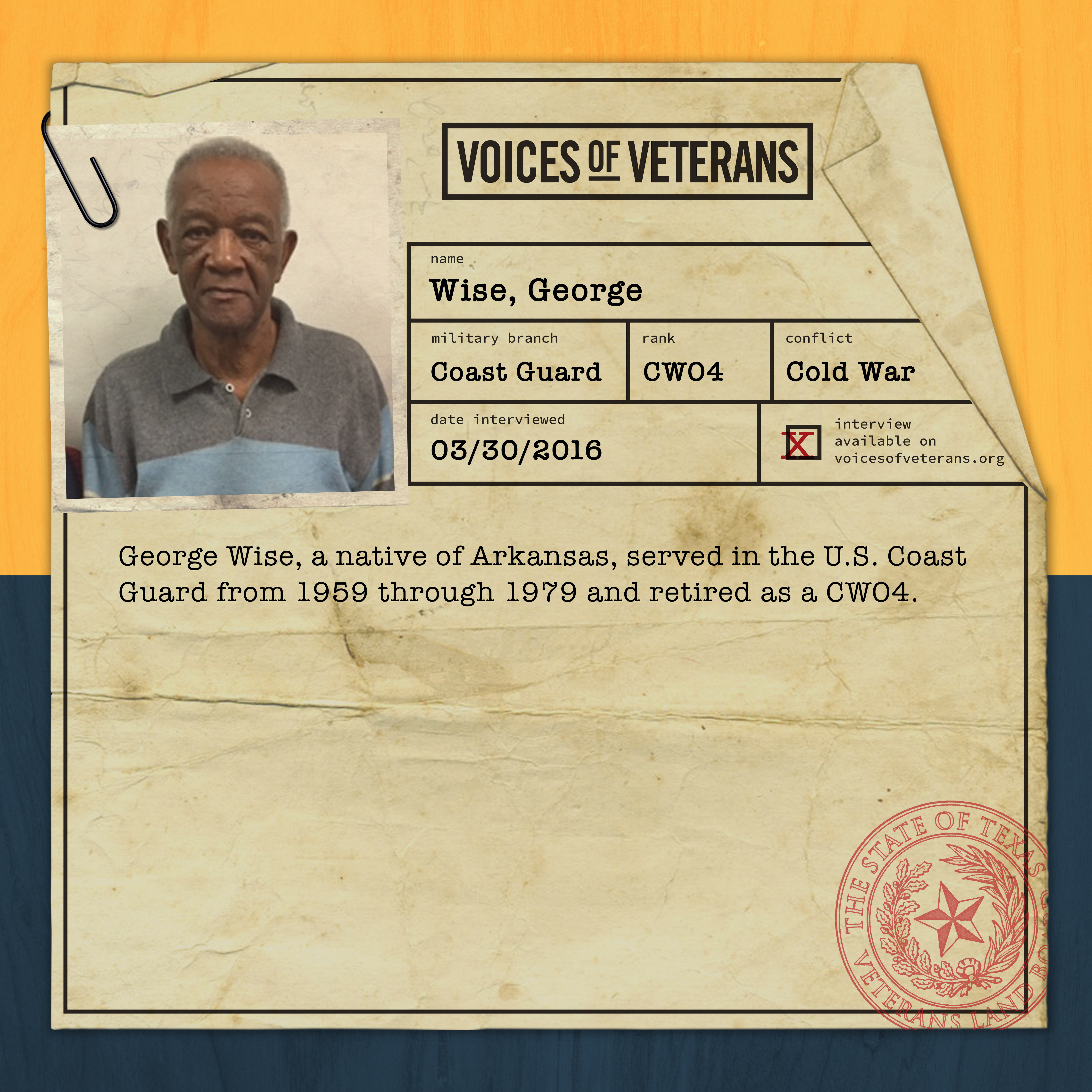 Chief Warrant Officer 4 George Wise
