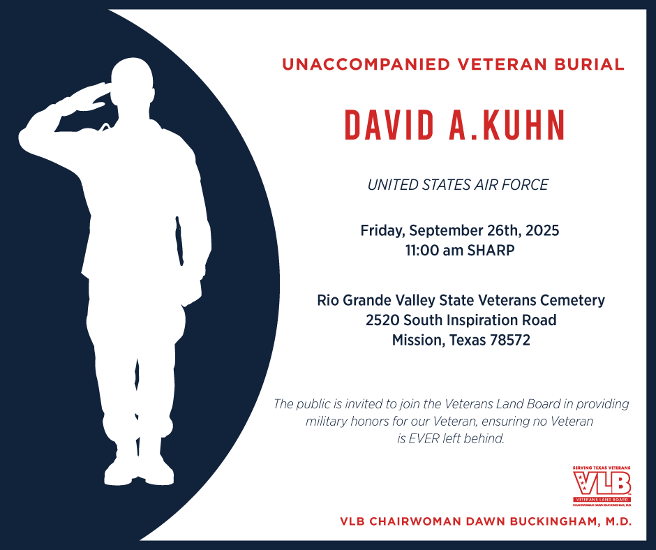 Unaccompanied Veteran Burial for U.S. Air Force Veteran David A. Kuhn