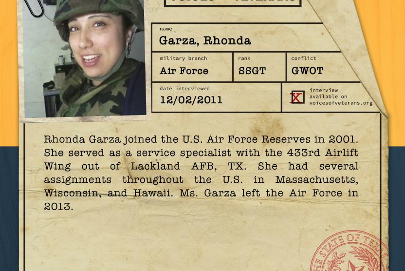 Voices of Veterans: Staff Sergeant Rhonda Garza Shares Her Story of Service in the U.S. Air Force