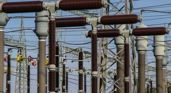 Grey and black energy transmission station.