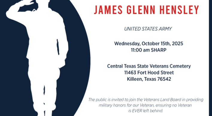 Unaccompanied Veteran Burial for U.S. Army Veteran Private James Glenn Hensley